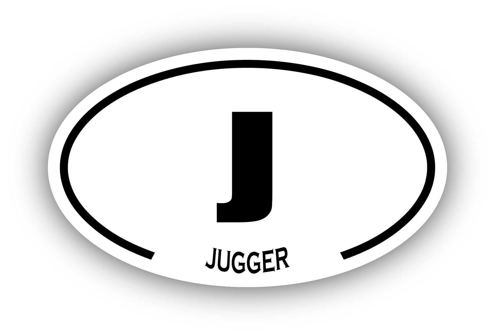 Jugger J Oval Bumper Sticker 3M Vinyl Decal 3 in x 5 in - Walmart.com