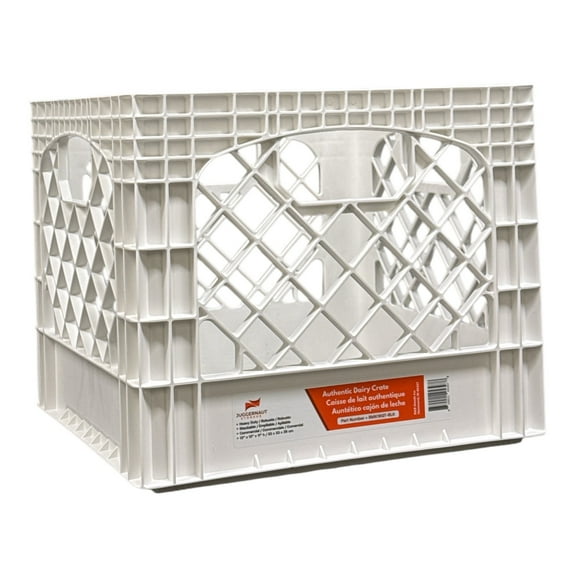 Juggernaut Storage 16QT Heavy-Duty Plastic Square Milk Crate White