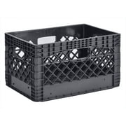 Juggernaut Storage 24 Qt Heavy Duty Stackable Storage Crate, Black (3 Pack)