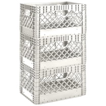 Juggernaut 24 Quart Storage Milk Crates, Plastic Stackable Containers, White, 3 Pack