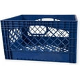 thumbnail image 1 of Juggernaut Storage 24 Qt Heavy Duty HDPE Plastic Milk Crate with Handles, Blue, 1 Count, RMK24QT-BLUE, 1 of 6