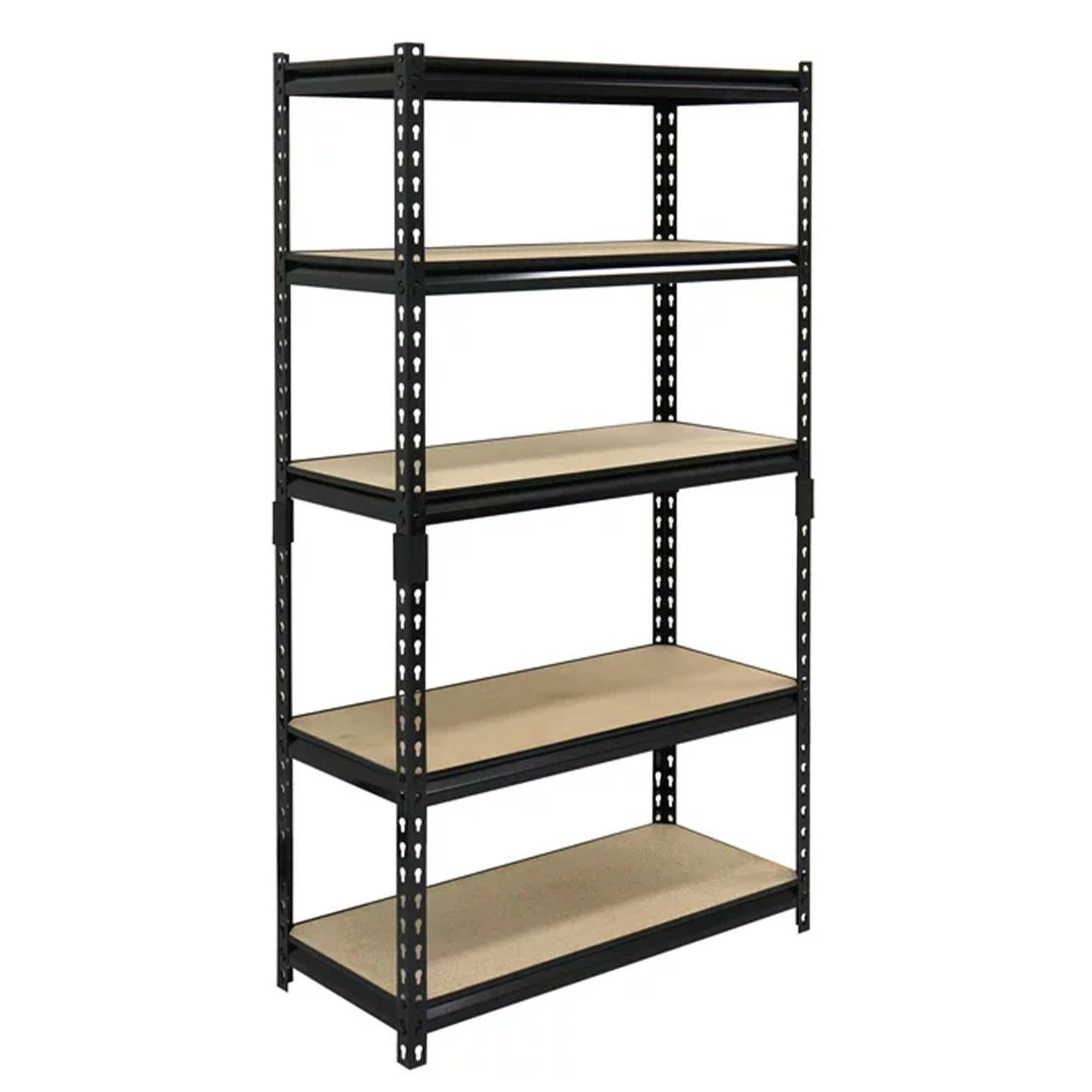 Juggernaut Storage 30"W x 12"D x 60"H Five-Shelf Steel Shelving Unit 4000 lb Capacity Black