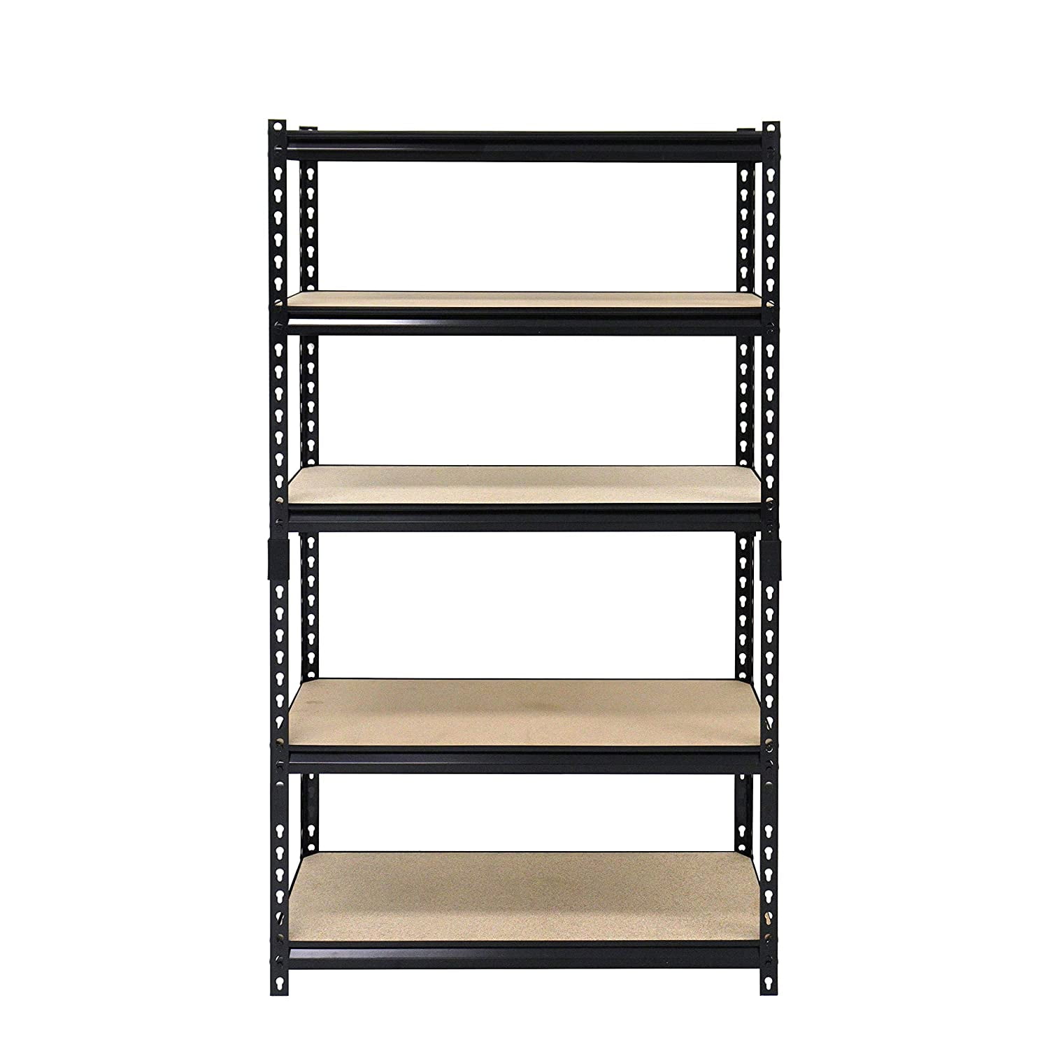 Juggernaut Storage 36"W x 18"D x 72"H 5-Shelf Steel Shelving, Black