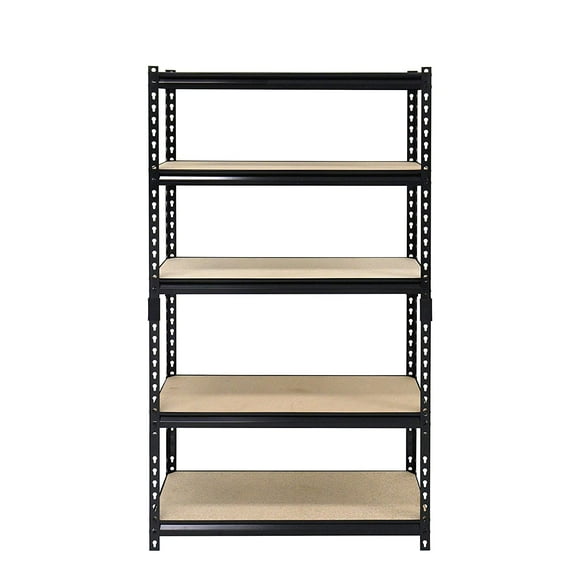 Juggernaut Storage 36"W x 18"D x 72"H 5-Shelf Steel Shelving, Black