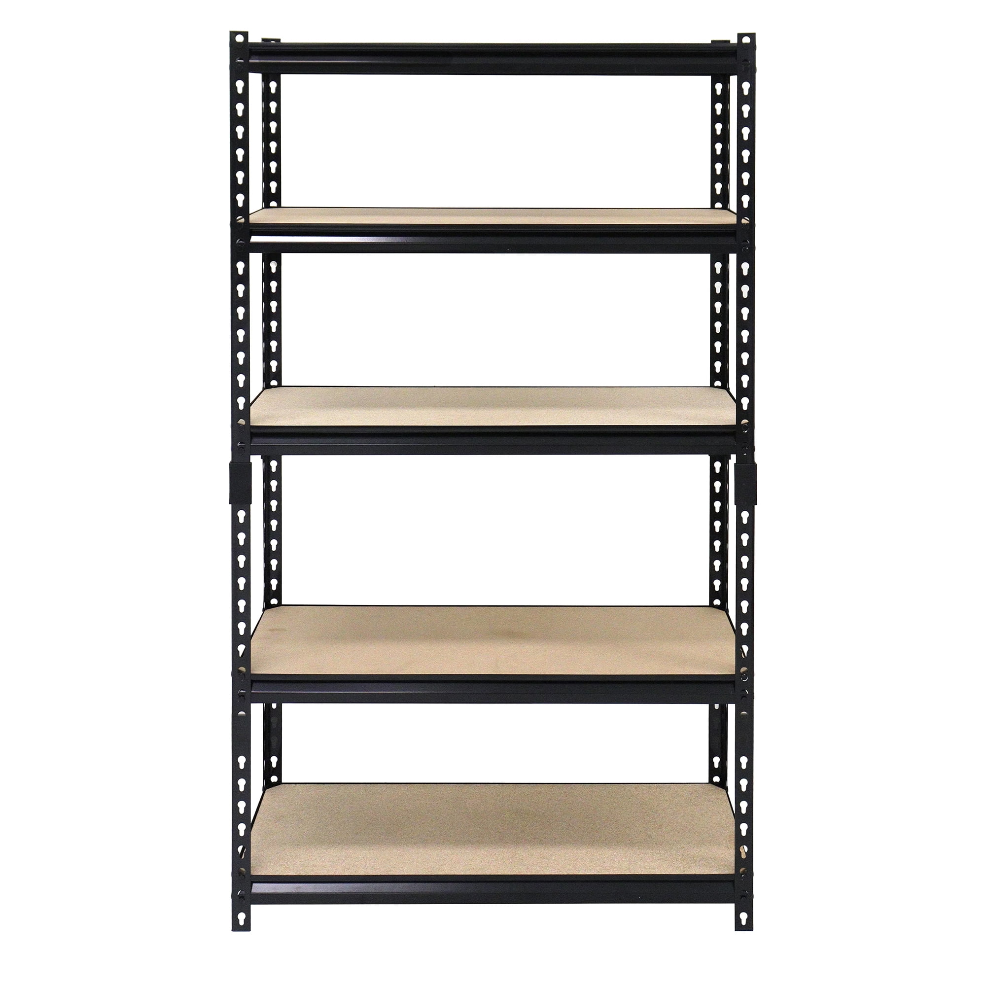 "Juggernaut Black Steel Utility Shelving Unit, 5 Shelf Storage, 36"" x 72"" for Garage