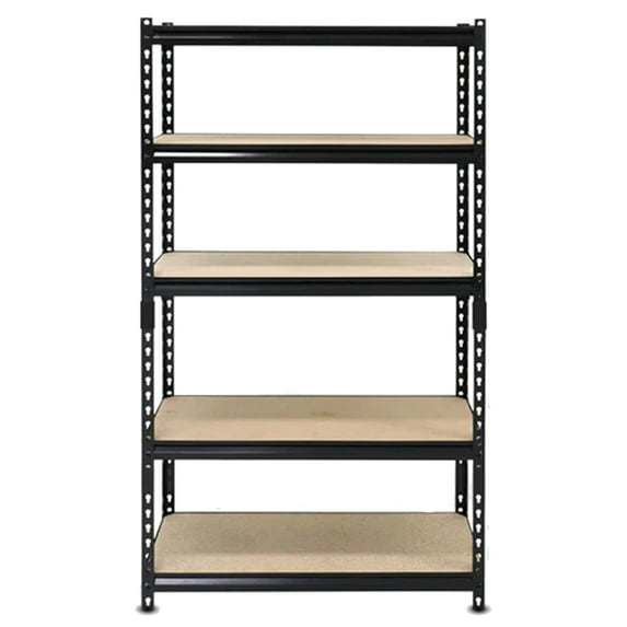 Juggernaut Storage 48" x 72" 5 Shelf Steel Utility Shelving Unit, Black
