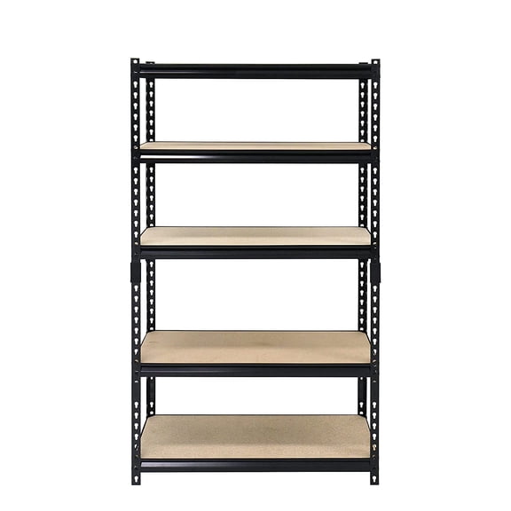 Juggernaut Storage 48W x 18"D x 72"H 5-Shelf Steel Shelving, 4000 lb Capacity Black