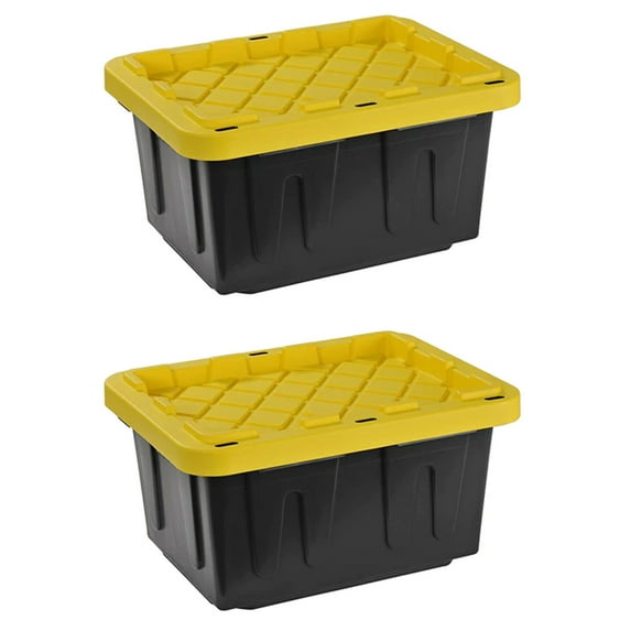 Juggernaut Storage 5 Gal Lockable Plastic Storage Tote, (Set of 2)