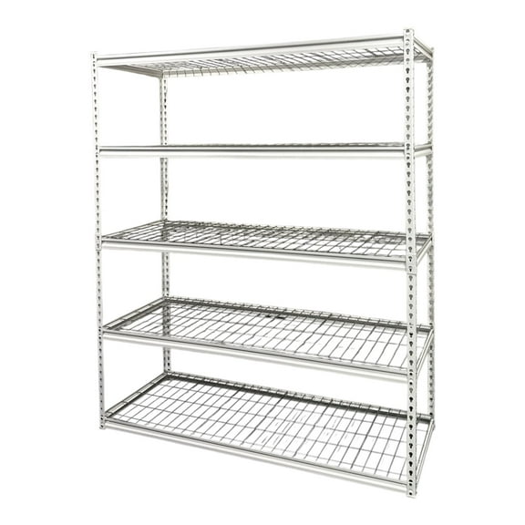 Juggernaut Storage 60"W x 24"D x 72"H 5-Shelf Steel Shelving, White