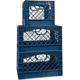 thumbnail image 1 of Juggernaut Storage Heavy-Duty Plastic Milk Crate Bundle Blue, 1 of 4