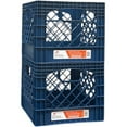 thumbnail image 1 of Juggernaut Storage: Milk Crate 2pk - 16 Qt, Blue - Multi-Purpose Storage Solution, Stackable Organization, Heavy-Duty Plastic Bins, Built-In Handles, 1 of 12
