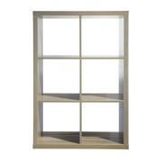 Juggernaut Storage Modern 6-Cube Storage Organizer Shelf, Natural Oak