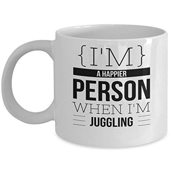 Juggling 11 oz Coffee Mug - Circus Lover White Ceramic Gift