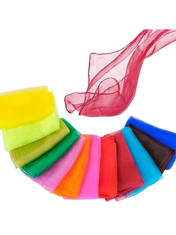 Juggling Scarves Dance Scarves for Kids Play Silk Movement Music Scarf Magic Tricks Performance Props Accessories Rhythm Band Scarfs 26 colors