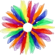 Juggling Scarves,Happon 24 Pcs Sensory Scarves,Dance Music Scarfs,Colorful Silk Actives Scarves Rhythm Band Scarves6 Colors
