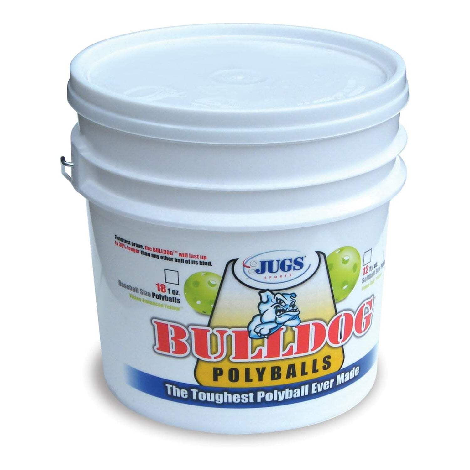 Jugs Bucket of Vision-Enhanced Yellow Poly Baseballs