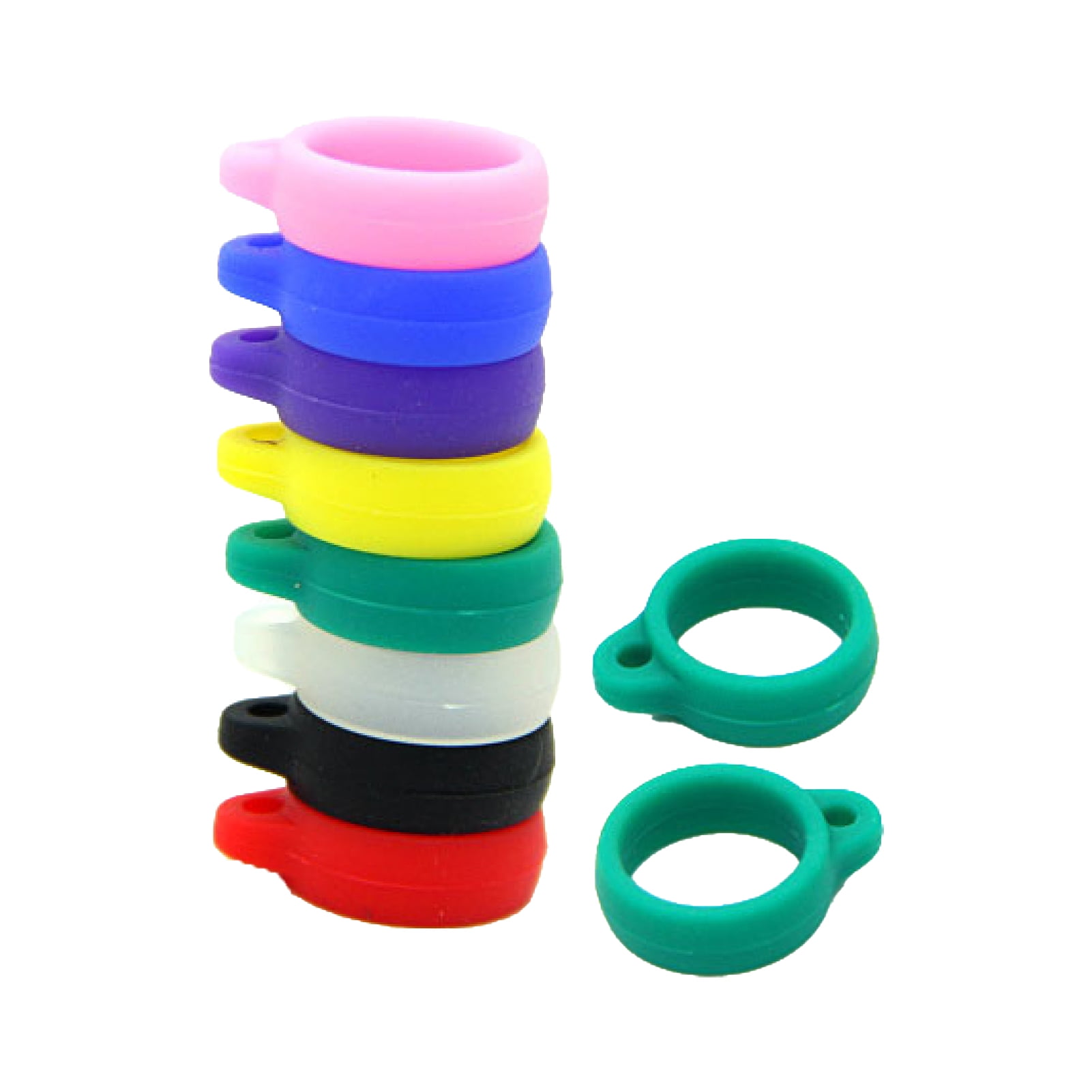 Juhai 10Pcs Lanyard Ring Elastic AntiLost Silicone Protective Band
