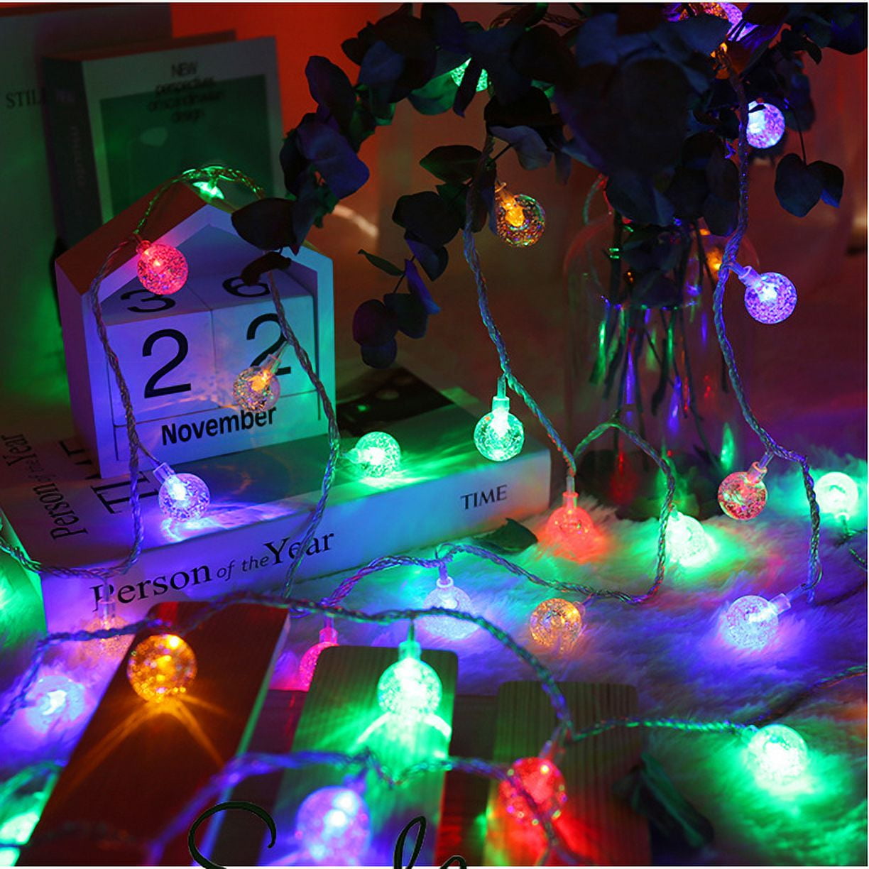 Juhefa 2Pack String Lights 40 Led 22 ft Battery Powered Crystal Globe