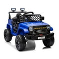 thumbnail image 1 of Sakiyr 12V Electric Ride-On Truck for Kids with Remote Control, Dual Motors, 2 Speeds, Music Player, LED Lights, Ride on Toys for Ages 2-6 - Dark Blue, 1 of 8