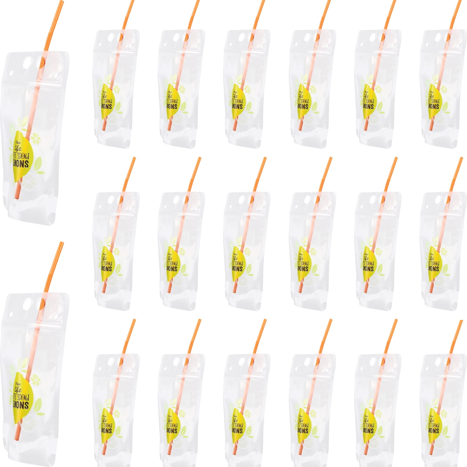 Juice Bag Smoothie Pouches Juicing Containers Safe Plastic Straws