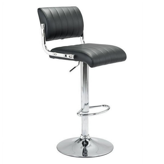 Juice Bar Chair Black - Leatherette Chromed Steel