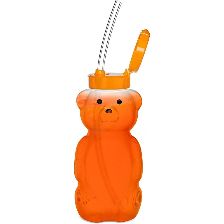 4 PCS Honey Bear Straw Cup Baby Straw Cups with 8 Flexible Straws and 1  Straw Brushes 8oz Special Supplies Juice Bear Bottle for Infant Feeding  Drinking Needs of Those with Poor