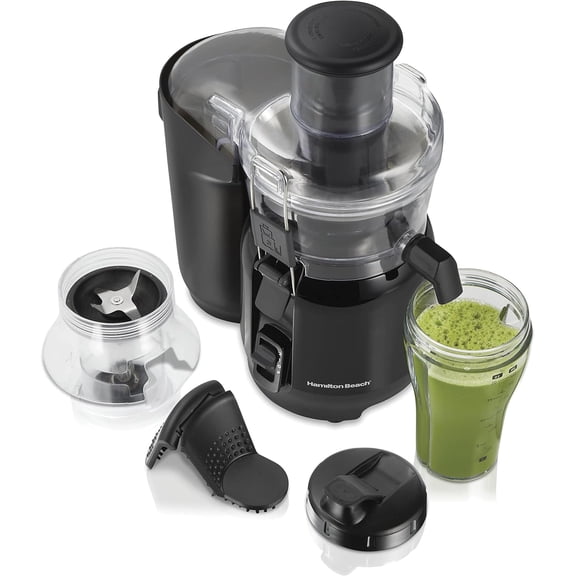Juice & Blend 2-in-1 Juicer Machine and 20 oz. Blender, Big Mouth Large 3 Feed Chute for Whole Fruits and Vegetables, Easy to Clean, Centrifugal Extractor, 800W Motor, Black (67970)
