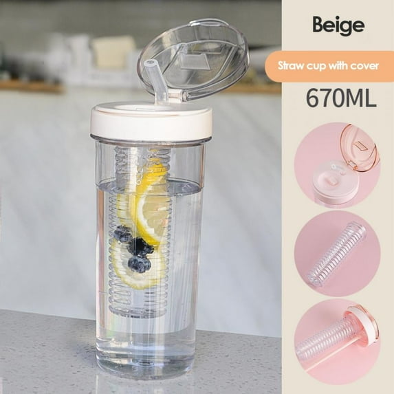 Juice Cup with Filter and Straw Portable Large Capacity Clear