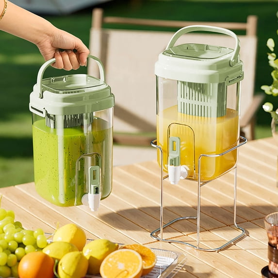 Juice Dispenser - Large Capacity Container with Spigot,Leak-Proof Beverage Storage Jar With Filter For Fridge,2L Clear Water Dispenser Countertop For Gathering Soda Lemonade Fruit Juice