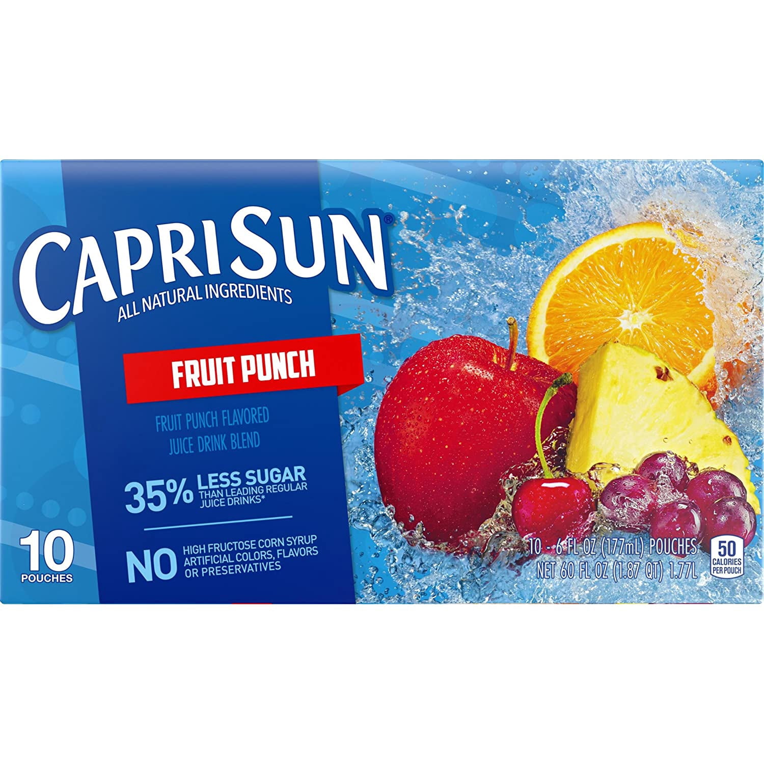 Juice Drink, Fruit Punch, 10-Count, 6-Ounce Pouches (Pack of 4)