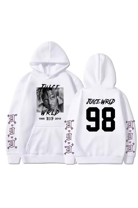Juice Hoodie Wrld Casual hooded rapper sweatshirt Ivan Cornejo Merch Hoodie,XS,White2