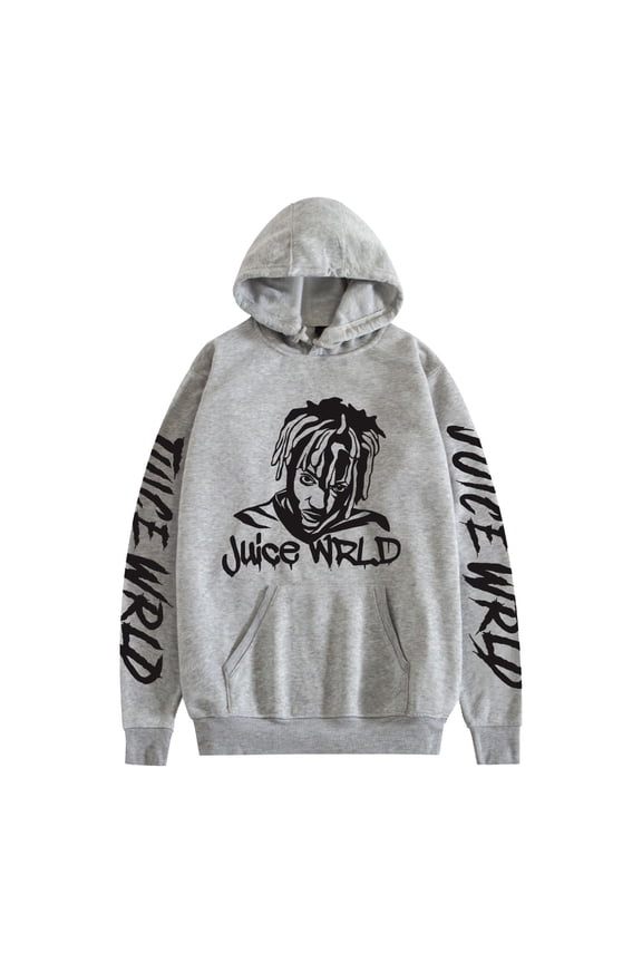 Juice Hoodie Wrld Pullover Band Rapper Casual Sweatshirt,XL,Gray