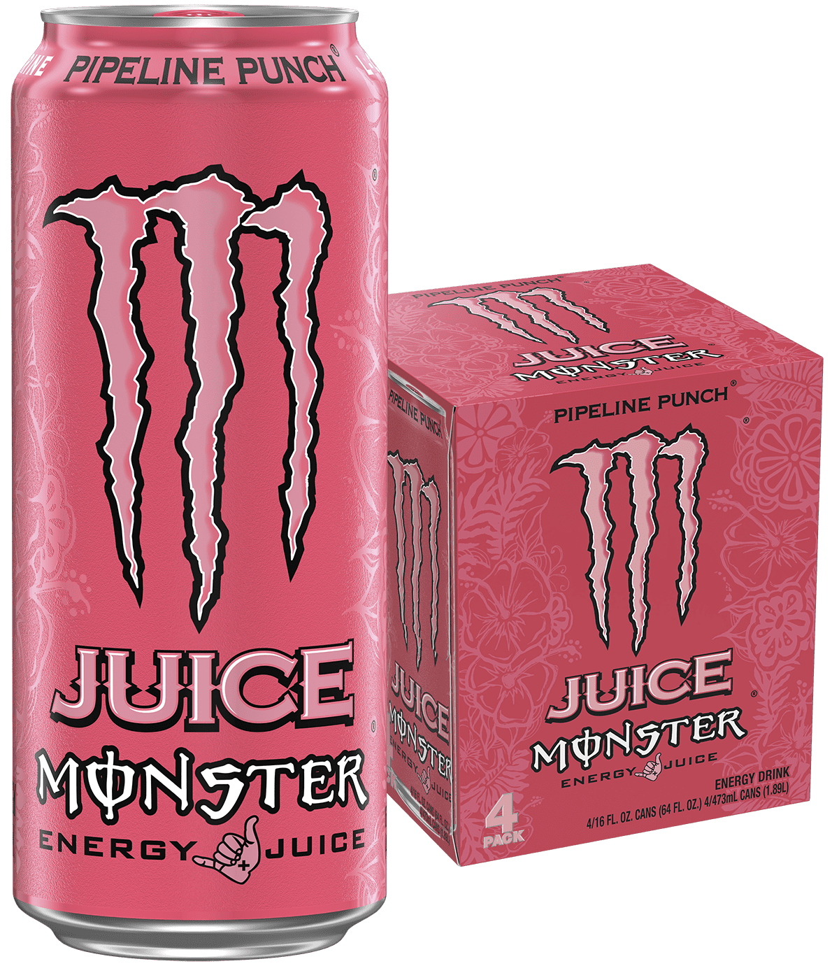 Juice Monster Energy, Pipeline Punch, Energy + Juice, 16 fl oz, 4 Pack