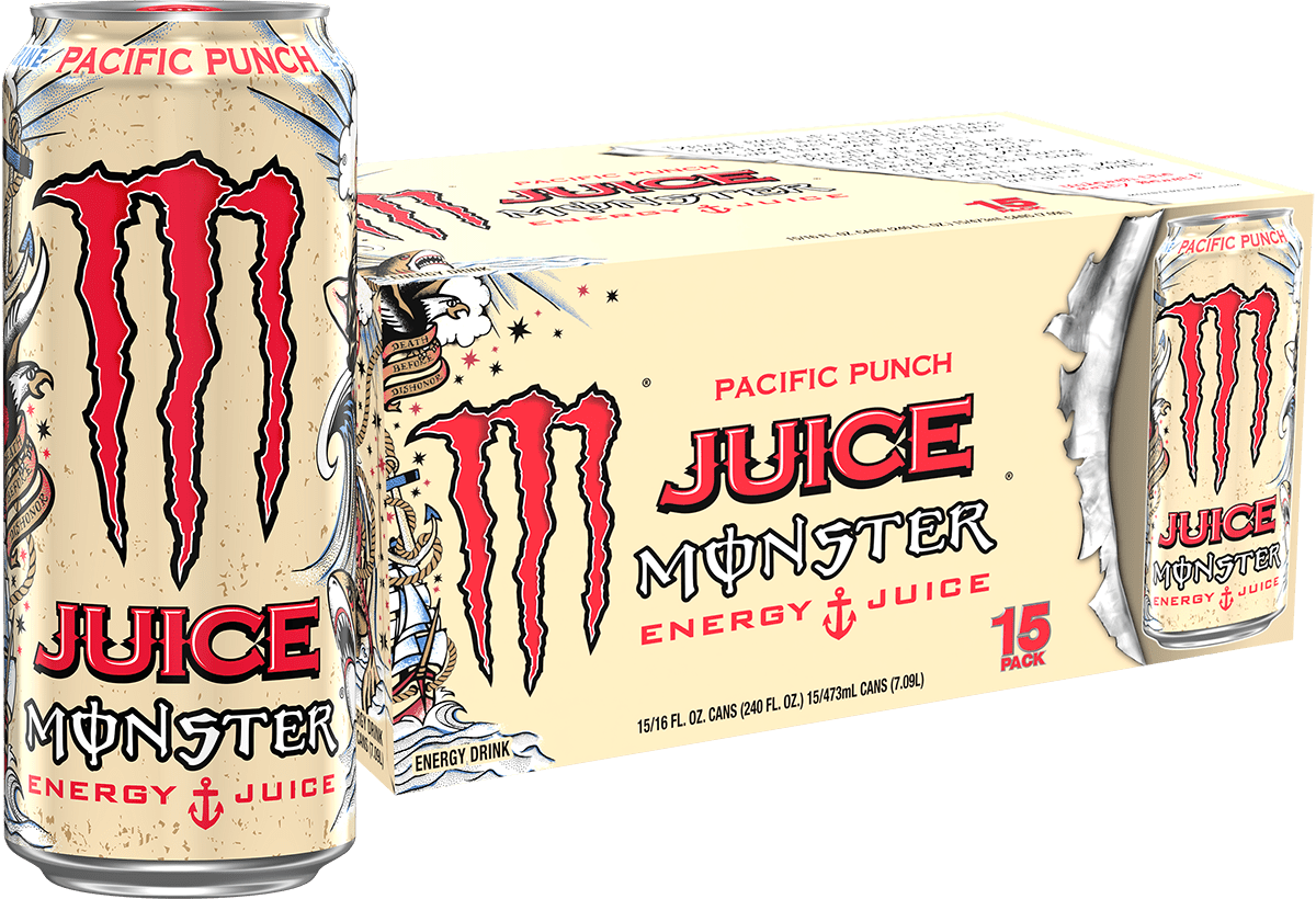 Monster Energy Juice Monster Pacific Punch Energy Drink, 15-Pack, 16 Oz Cans