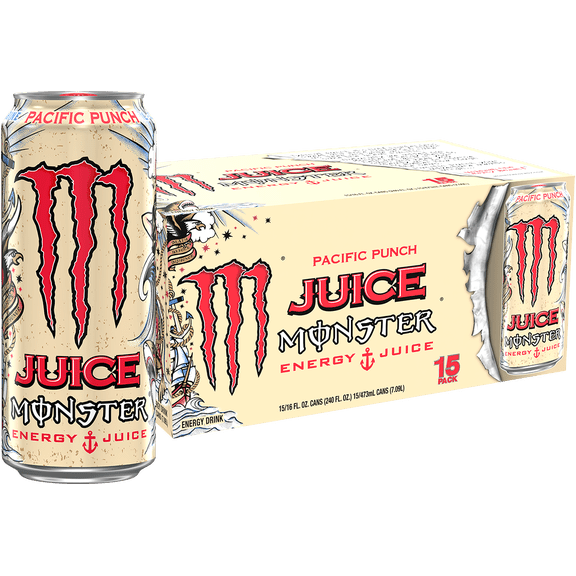 Monster Energy Juice Monster Pacific Punch Energy Drink, 15-Pack, 16 Oz Cans