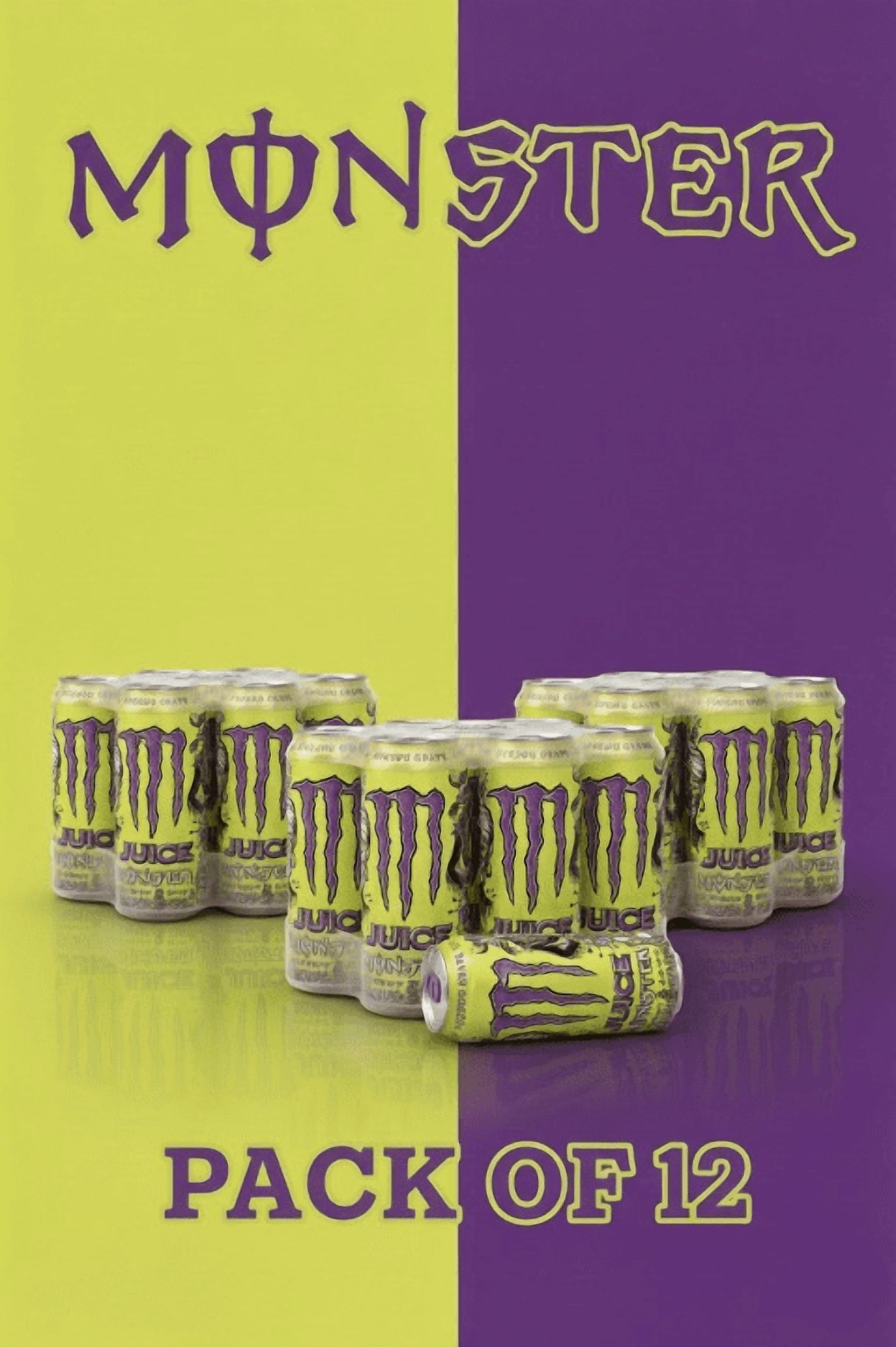 🍇 Juice Monster Voodoo Grape – Juice + Energy Drink, 16 fl oz, 12 Cans ⚡