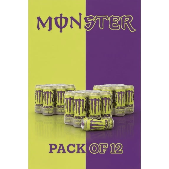 π Juice Monster Voodoo Grape β Juice + Energy Drink, 16 fl oz, 12 Cans β‘
