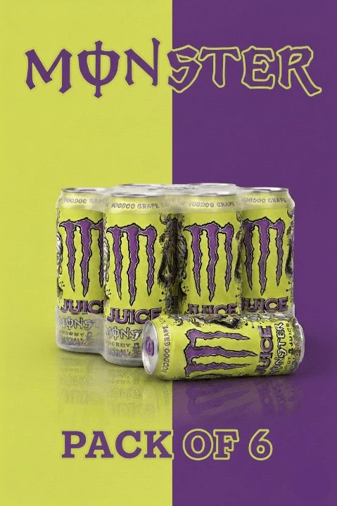 Juice Monster, Voodoo Grape, Juice + Energy Drink, 16 fl oz, Can