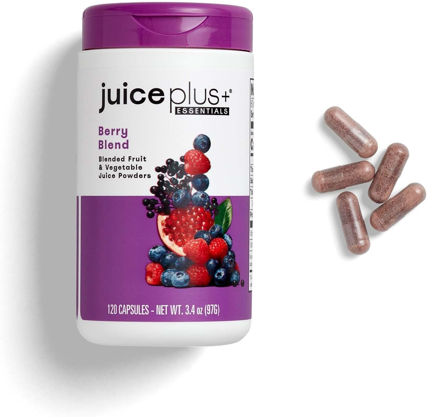 Juice Plus+ Berry Blend Capsules – Whole Food Supplement with Grape, Blueberry & Cranberry – Vegan, Gluten-Free, Non-GMO – 60 Servings