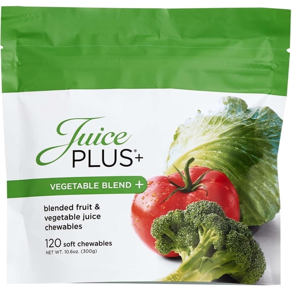 Juice Plus+ Vegetable Blend Soft Chews, Plant-Based Vegetable Supplement with 11 Vegetables, 30 Count