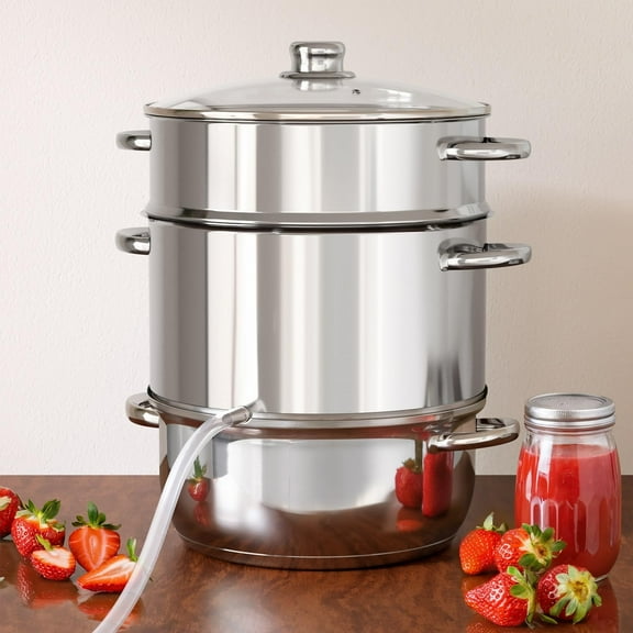 Juice Steamer Extractor, 11 Qt 304 Stainless Steel, Canning Steamer Kit for Fruit Vegetable Juice, Jelly