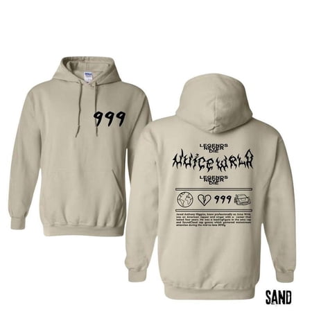 Juice WRLD 999 . Legends Never Die Collection. Hip Hop Fashion for Fans. Trending Adult . S-3XL Fashion Casual Holiday Unisex Comfort Hoodie, Color: Sand, Size: XL