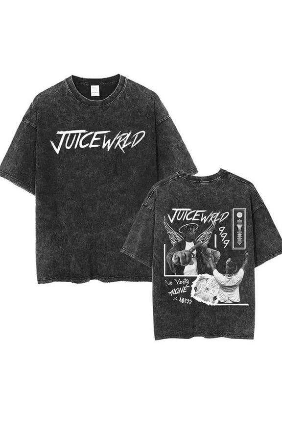 Juice Washed Cotton TShirt Men Women Tees Fashion Wrld Short Sleeve Hip Hop Rapper Crewneck Loose T-Shirts