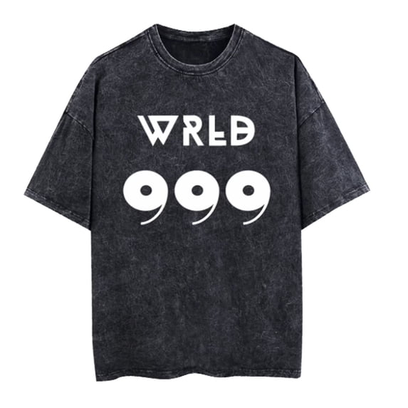 Juice Washed Cotton TShirt Men Women Tees Fashion Wrld Short Sleeve Hip Hop Rapper Crewneck Loose T-Shirts
