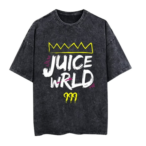 Juice Washed TShirt Fashion Wrld Cotton Tees Men Women Casual Short Sleeve Hip Hop Rapper Crewneck T-Shirts