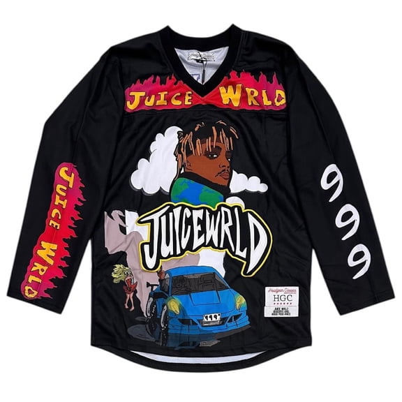 Juice Wrld Men's Headgear Classics Premium Embroidered Hockey Jersey (X-Large, Black)