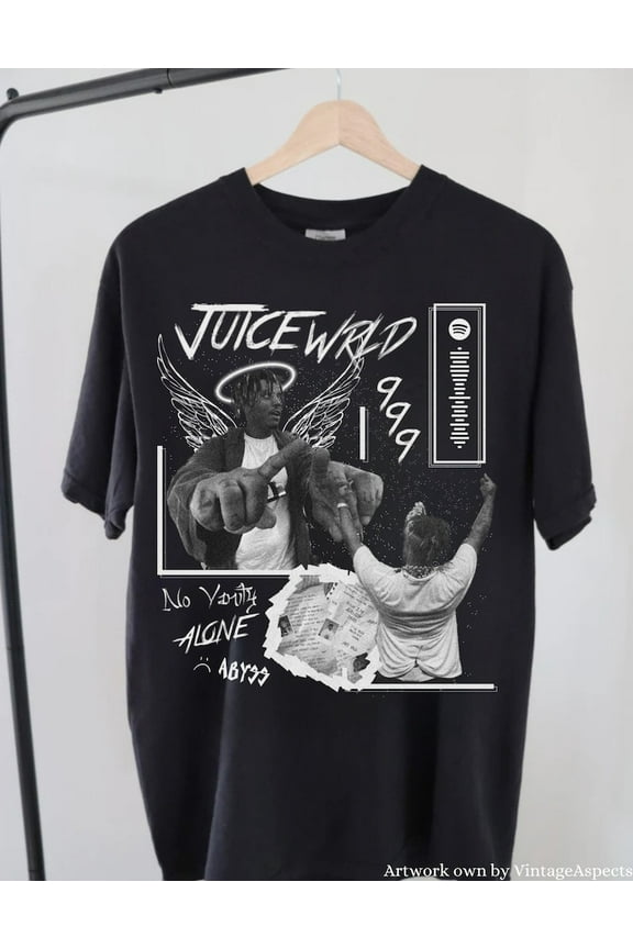 Juice Wrld Vintage Shirt, BACK, juice wrld rapper shirt, juice wrld merch, Hip hop T-Shirt, juice wrld graphic rap hip hop shirt
