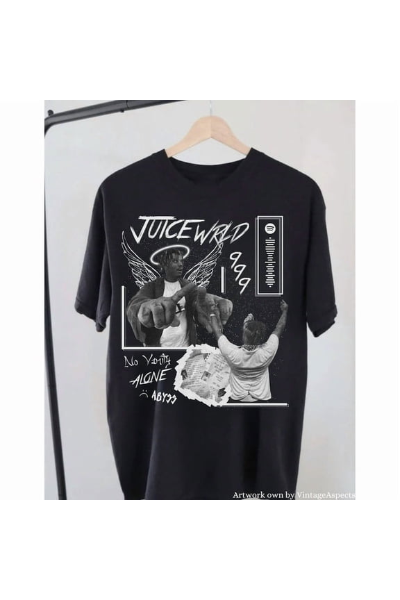Juice Wrld Vintage T-Shirt, Rapper Shirt, Graphic Rap Hip Hop Tee,Black color,size 2XL