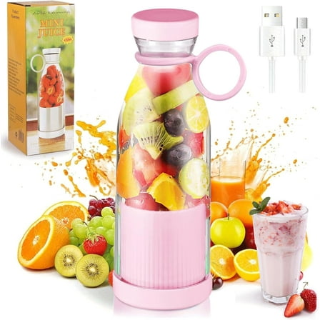 Juicengobrand, Juicengo Portable Blender, 2025 New Portable Juicer, 420ml Cordless Personal Blender for Shakes and Smoothies with 6 Blades, USB Rechargeable