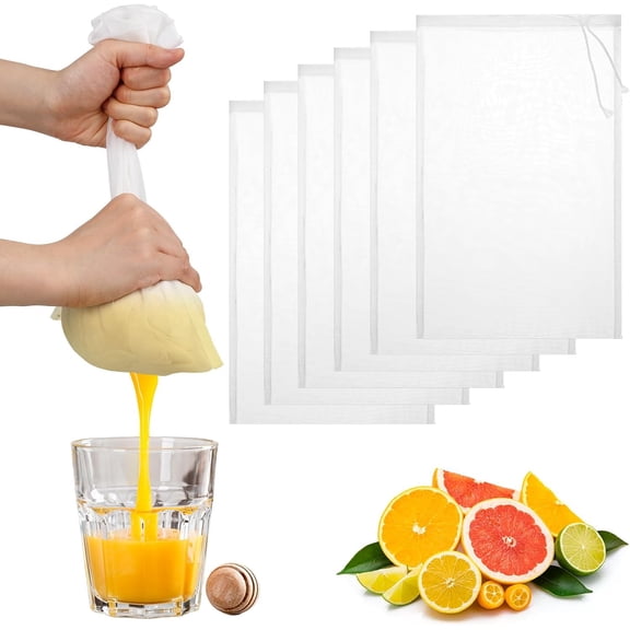 Juicer Bags for Cast Iron Juicer, Nut Milk Bag Reusable Cheesecloth Bags for Juicing Strainer Bag Cloth Strainer for Straining Cloth Mesh Fine for Fruit Coffee Yogurt Cheese